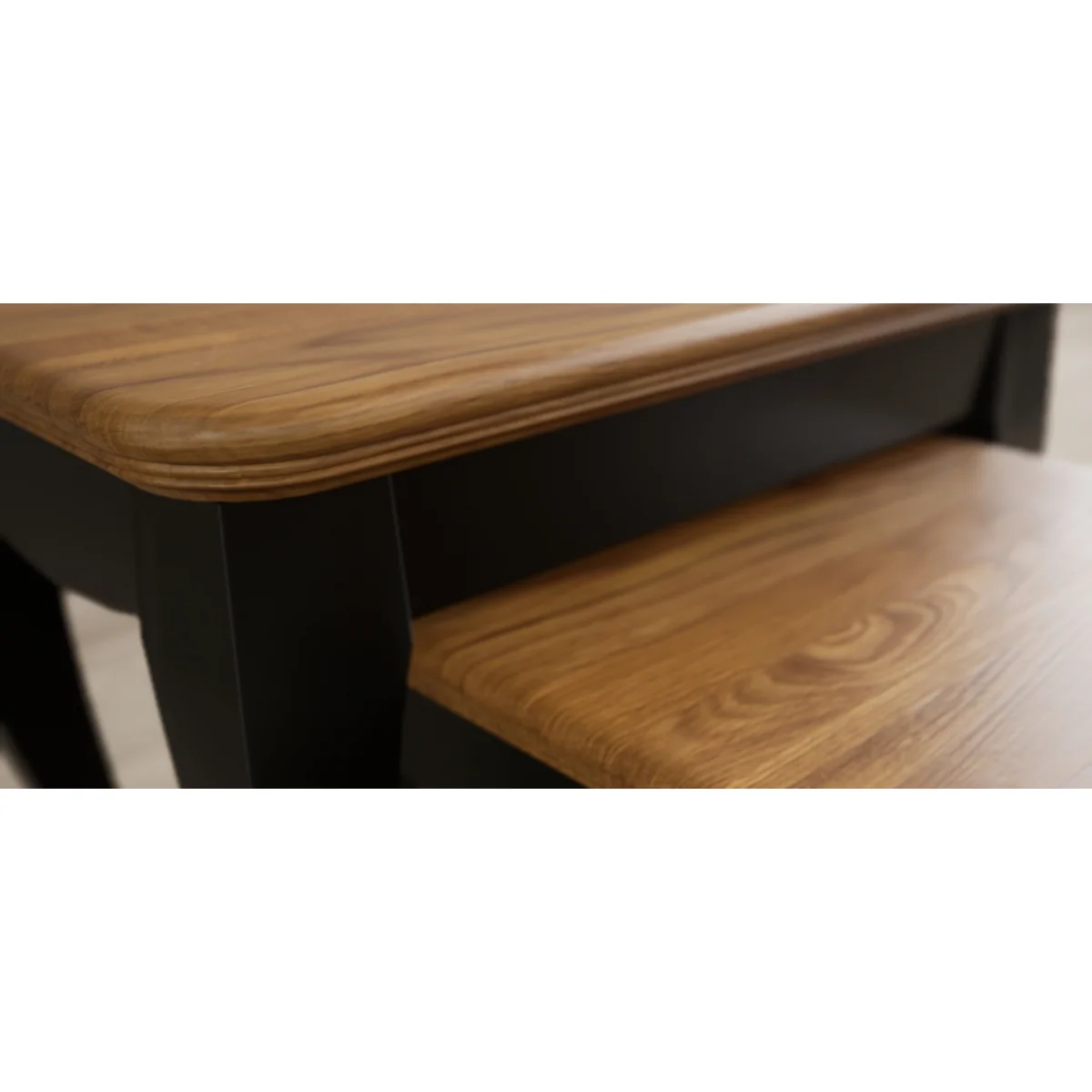 Chateau Noir Oak and Black Painted Nest Of Tables – image 9