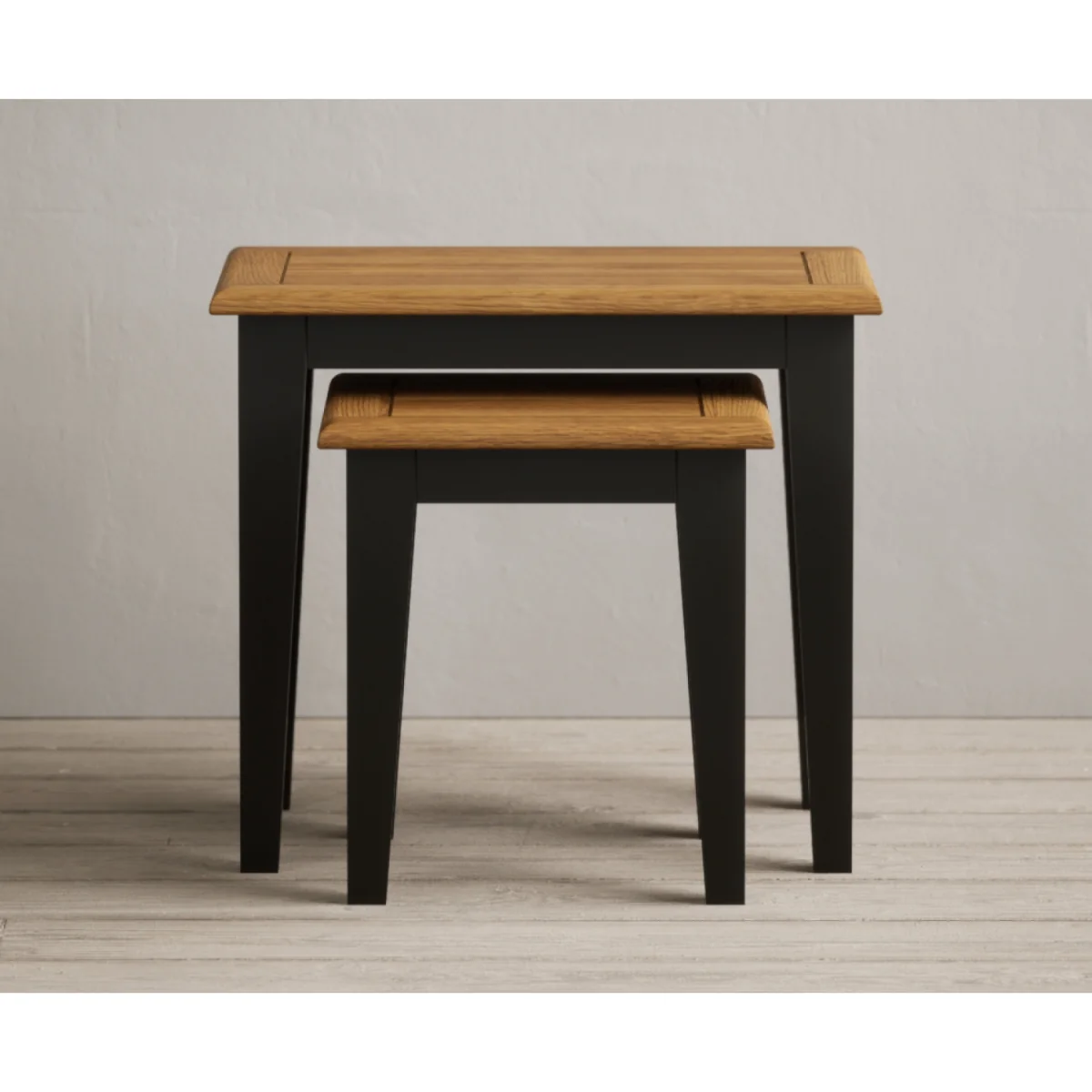 Charlton Oak and Black Painted Nest Of Tables – image 4