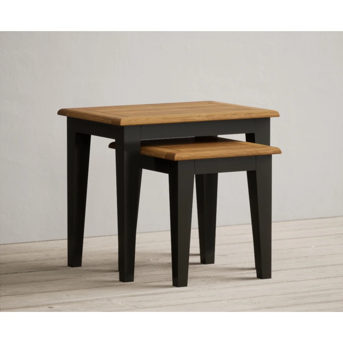 Charlton Oak and Black Painted Nest Of Tables – image 5
