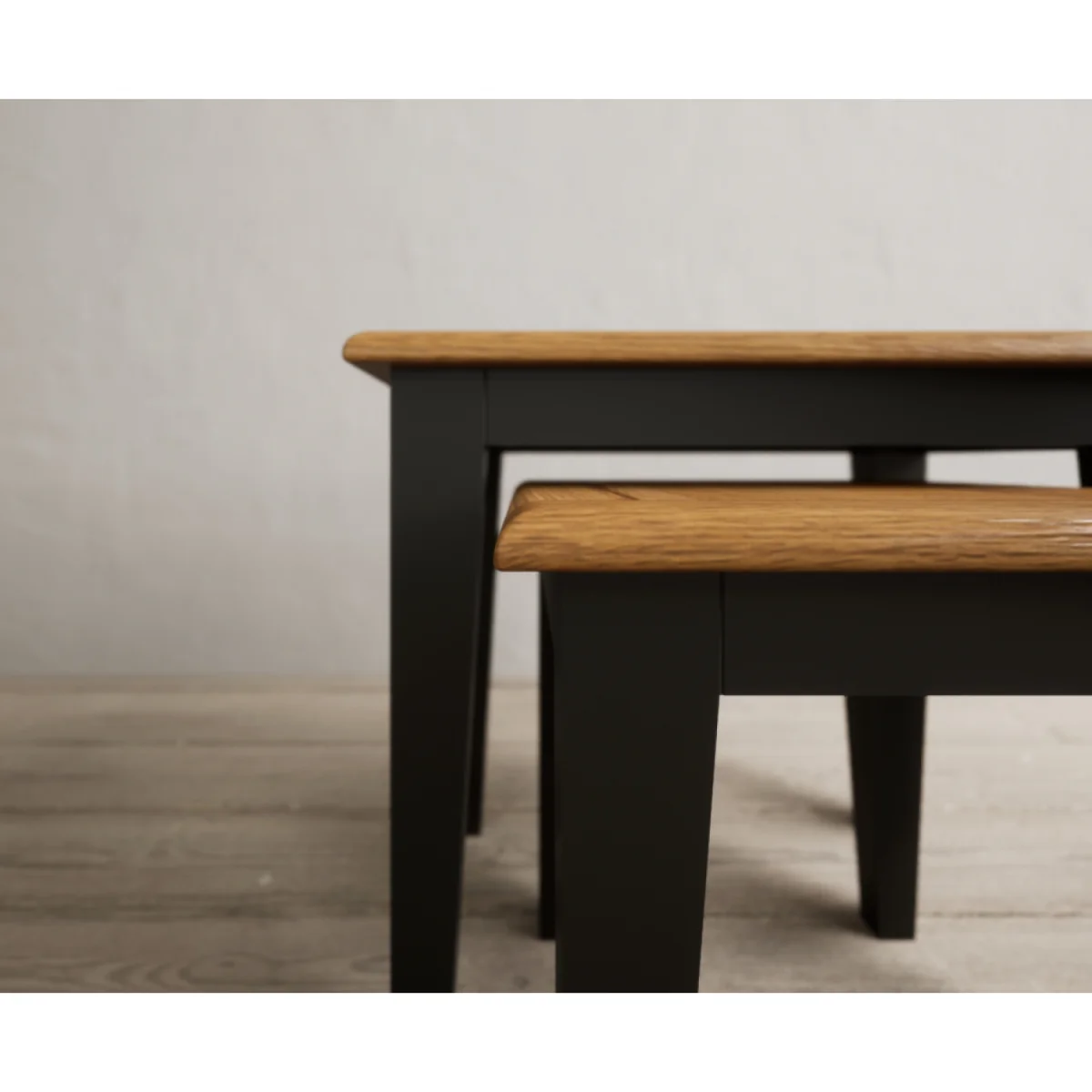Charlton Oak and Black Painted Nest Of Tables – image 6