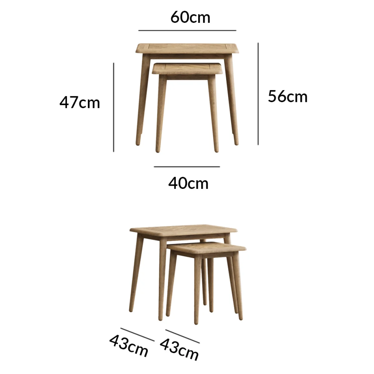 Parven Solid Oak Nest of Tables – image 9
