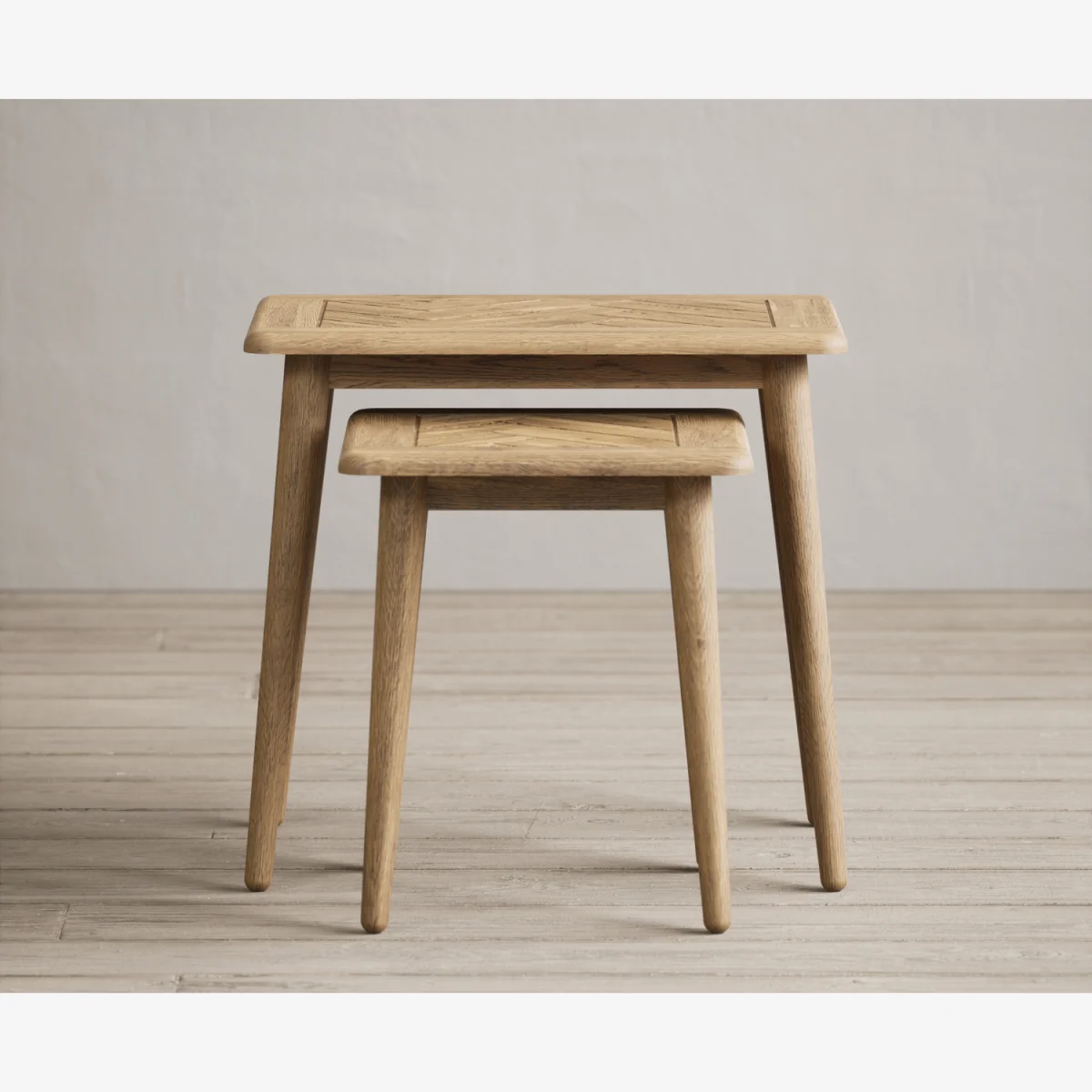 Parven Solid Oak Nest of Tables – image 1