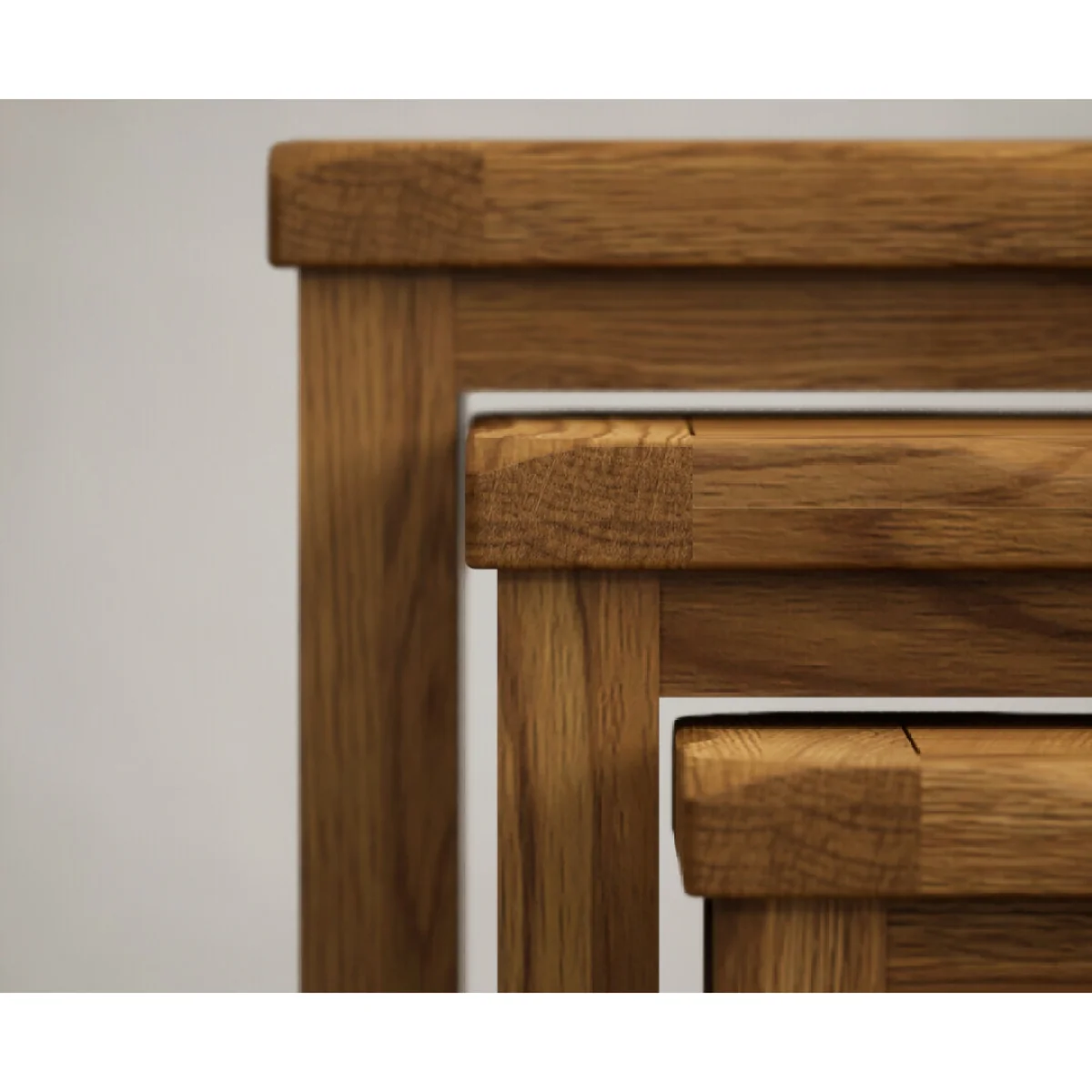 Harrogate Rustic Solid Oak Nest Of Tables – image 6