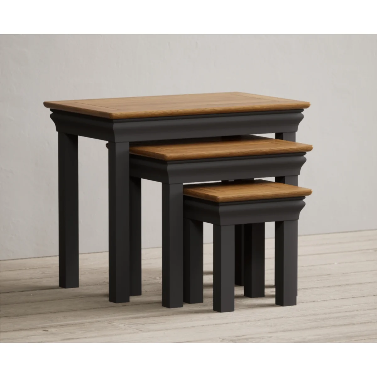 Charwood Oak and Charcoal Painted Nest of Tables – image 3