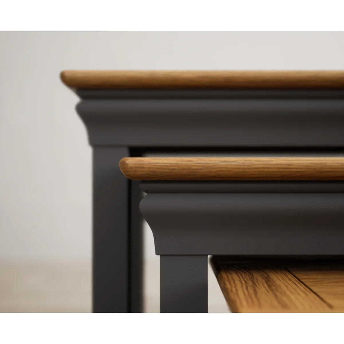 Charwood Oak and Charcoal Painted Nest of Tables – image 4