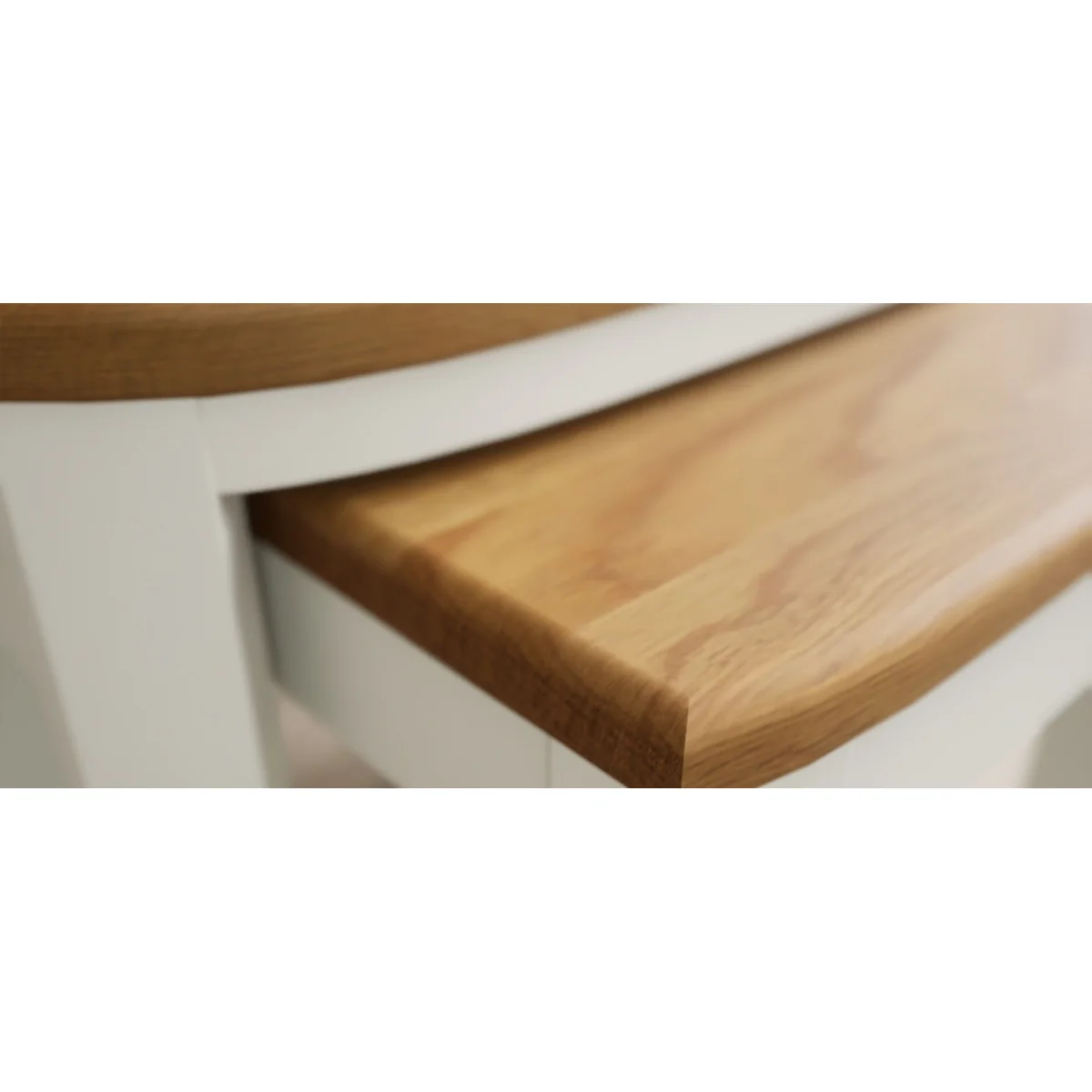 Bradwell Oak and Signal White Painted Nest of Tables – image 7