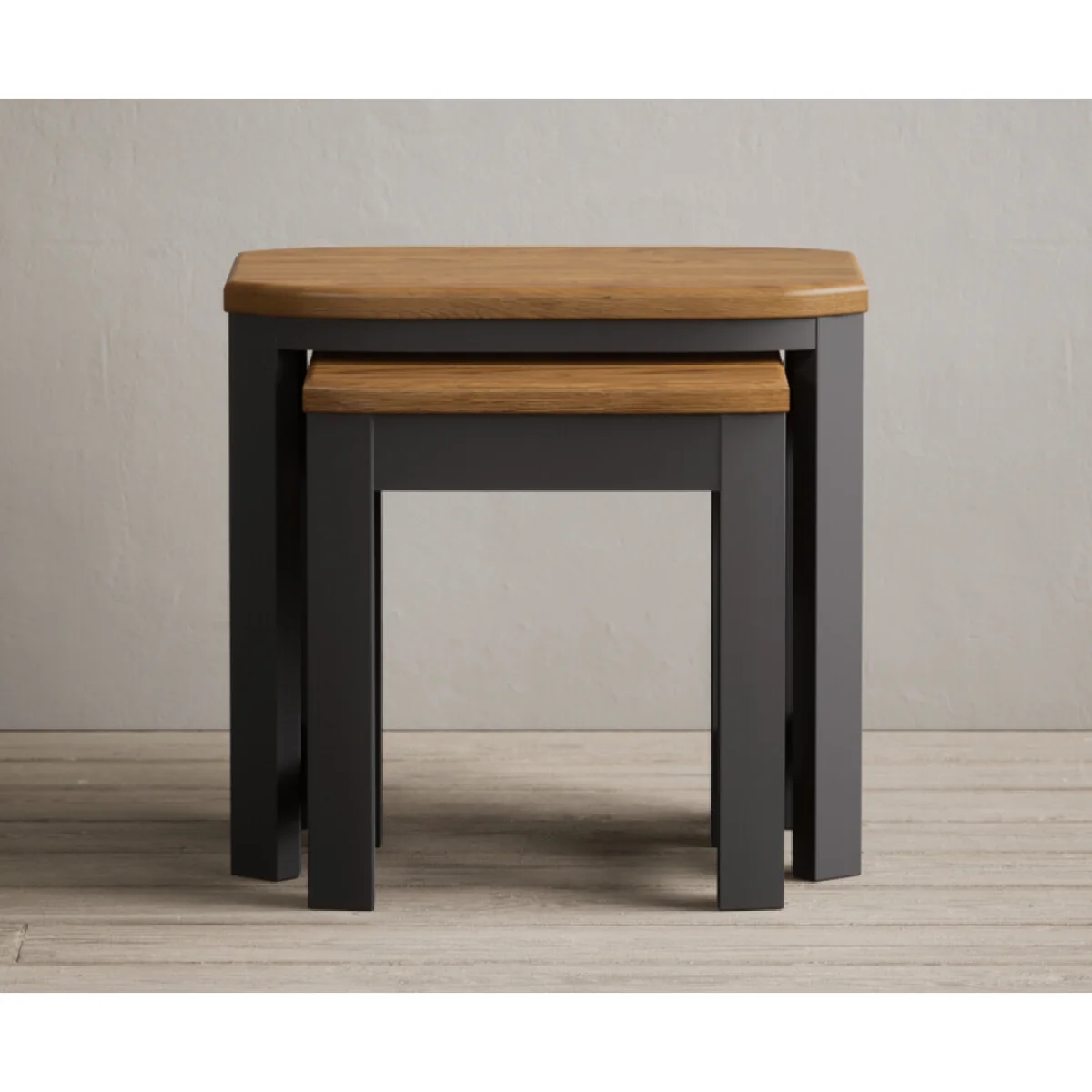 Bradwell Oak and Charcoal Painted Nest of Tables – image 5