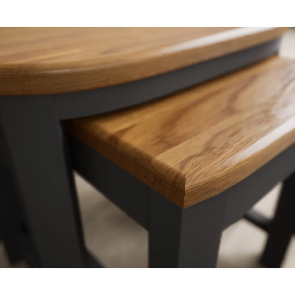 Bradwell Oak and Charcoal Painted Nest of Tables – image 7