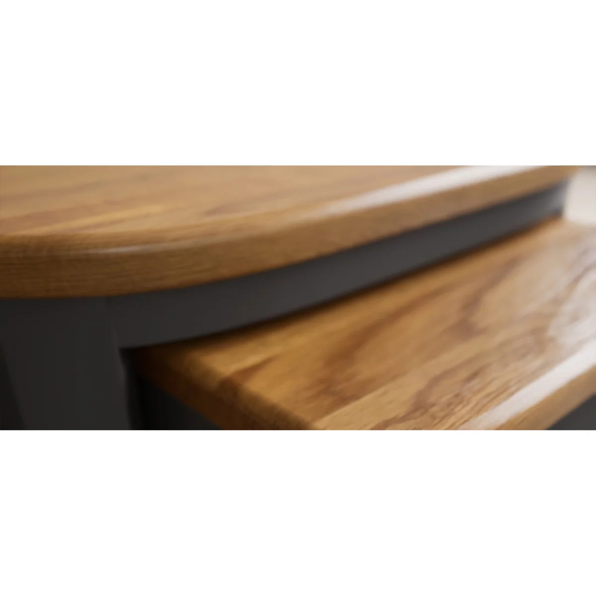 Bradwell Oak and Charcoal Painted Nest of Tables – image 9