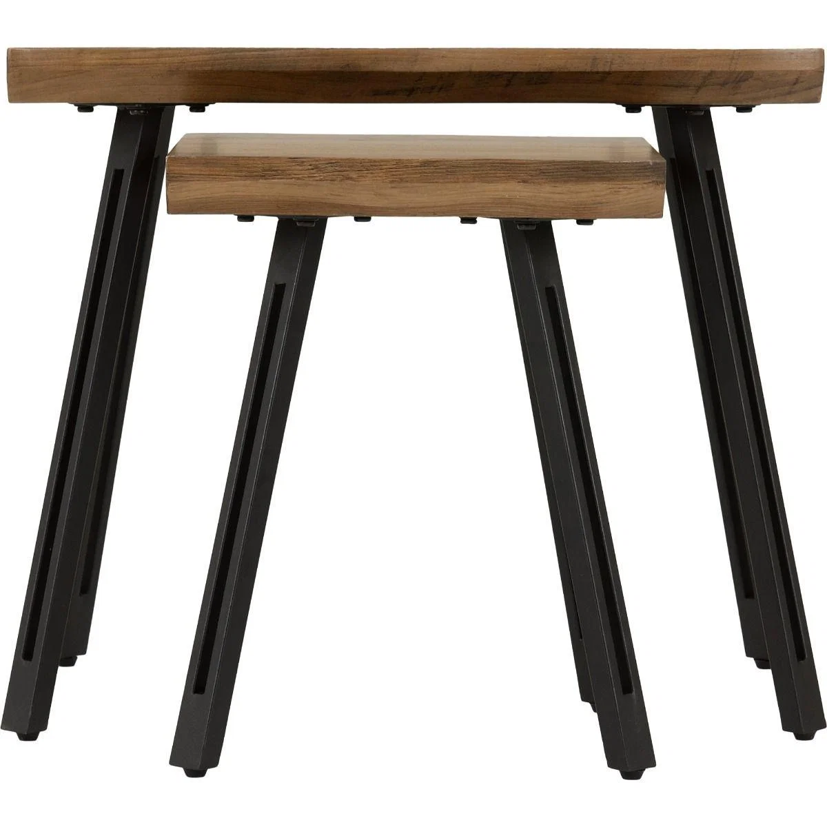 Quebec Wave Edge Oak Nest of Tables – image 2