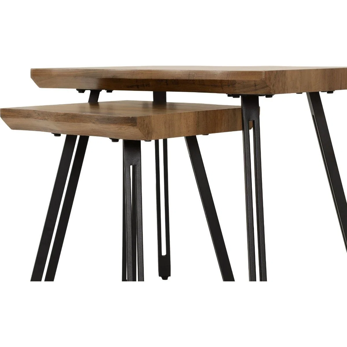 Quebec Wave Edge Oak Nest of Tables – image 3