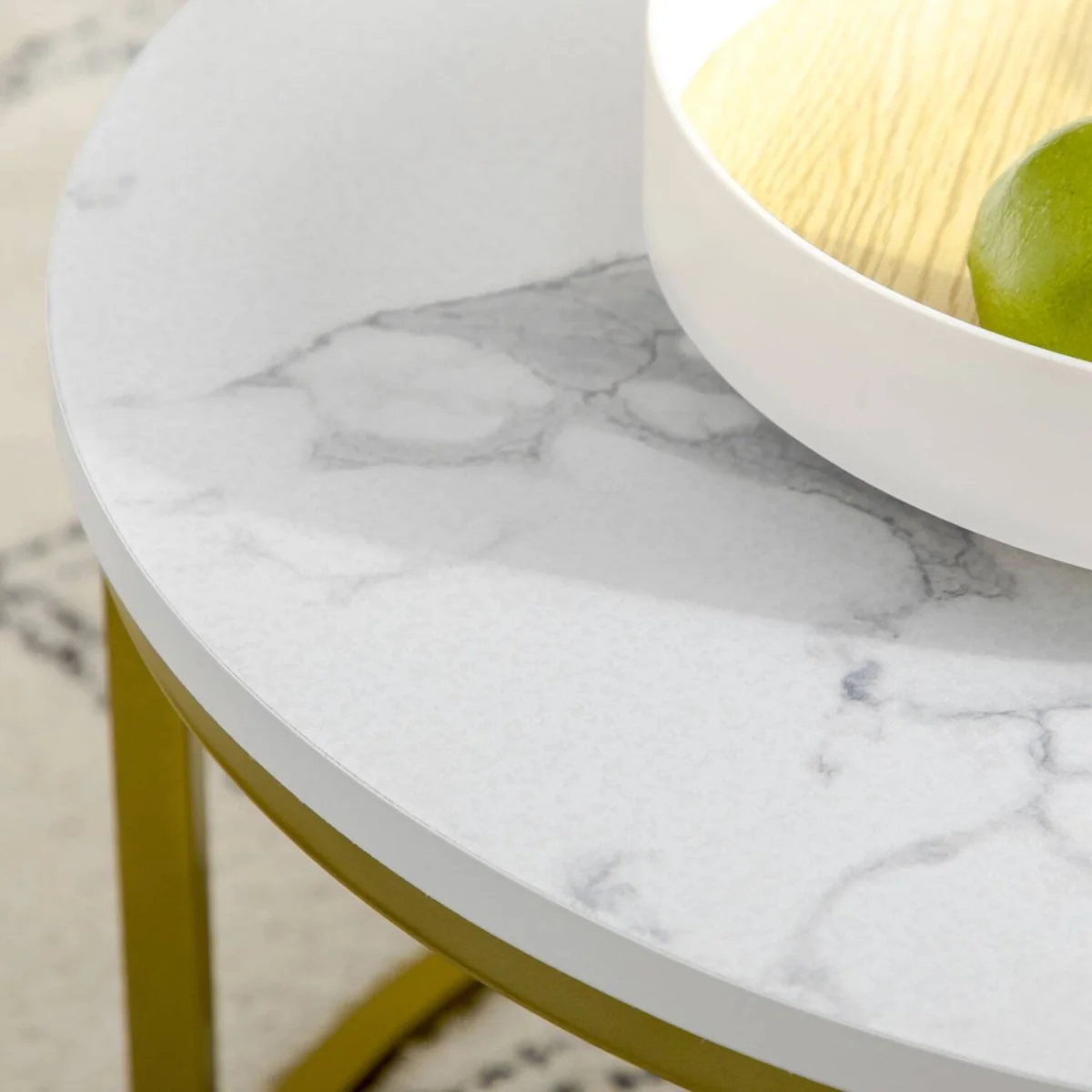 Dividi Metal and Wood White Set of 2 Round Nesting Side Tables – image 10