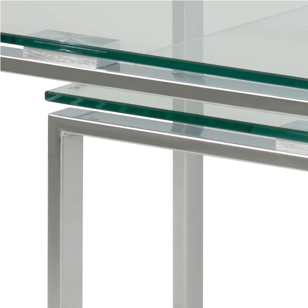 Katrine Nest of Tables with Glass Top Set of 3 - Glass – image 2