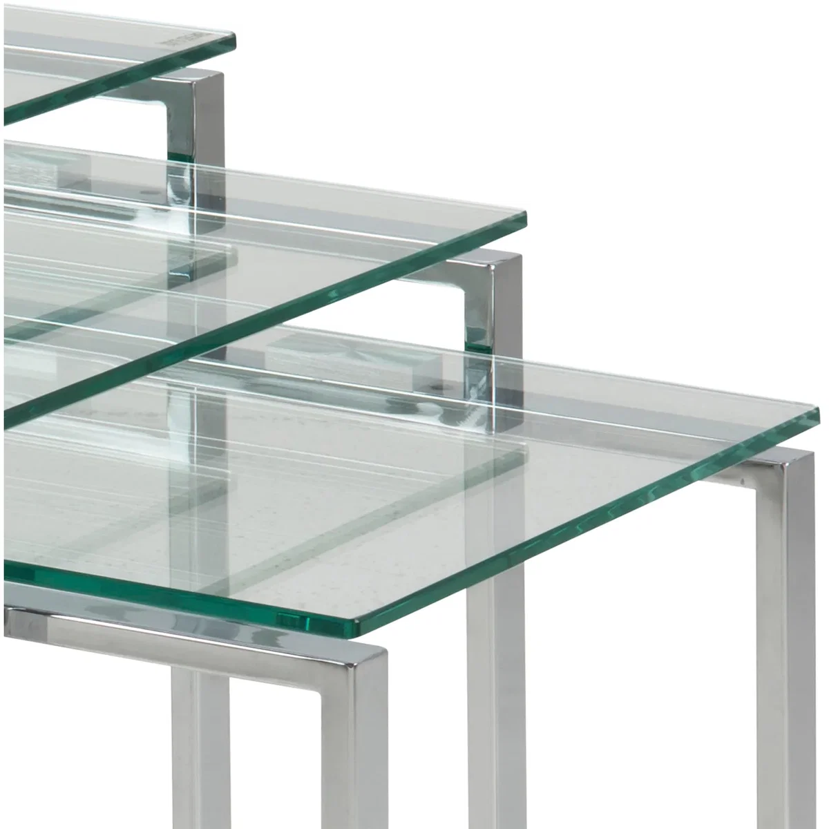 Katrine Nest of Tables with Glass Top Set of 3 - Glass – image 7