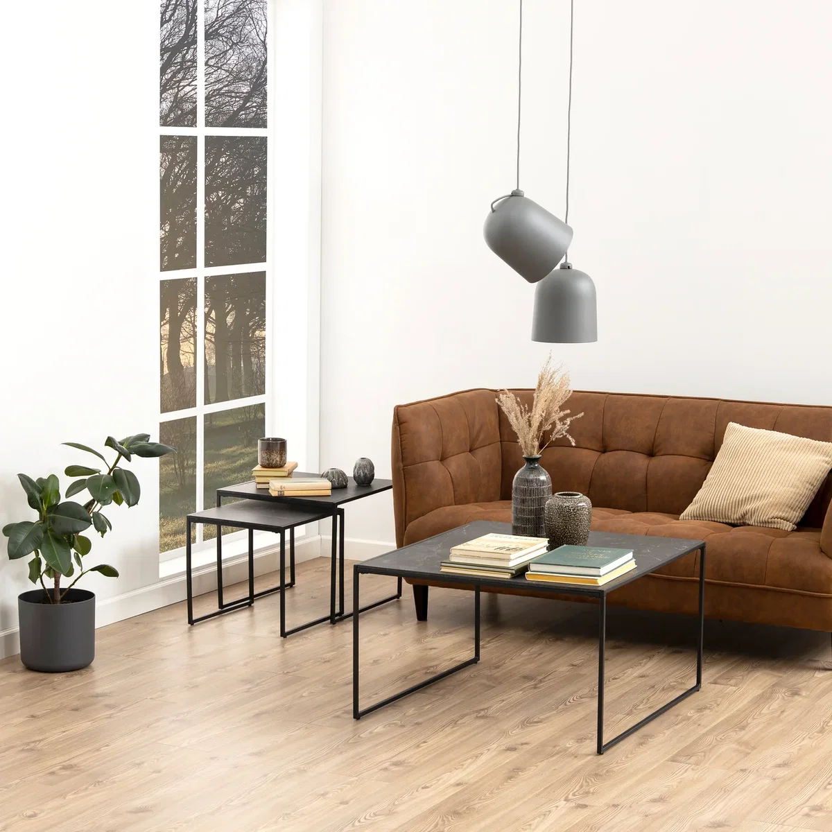 Infinity Nest of Tables in Black Matt Set of 2 - Black – image 4