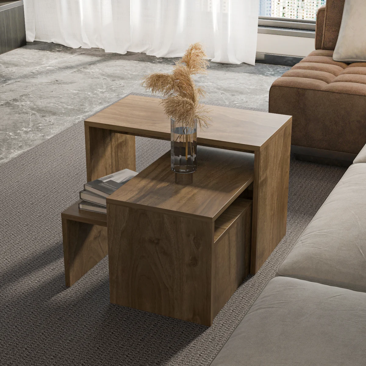 Andro Nesting Tables - Walnut – image 2
