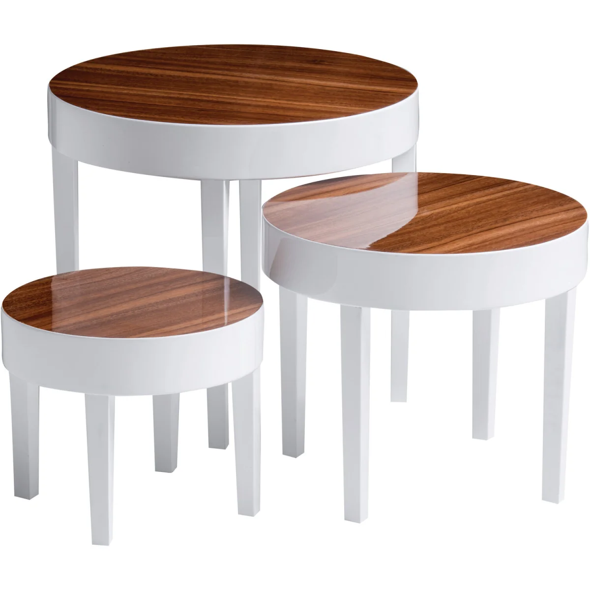 Moritz Nest Of 3 White High Gloss Table - White – image 2