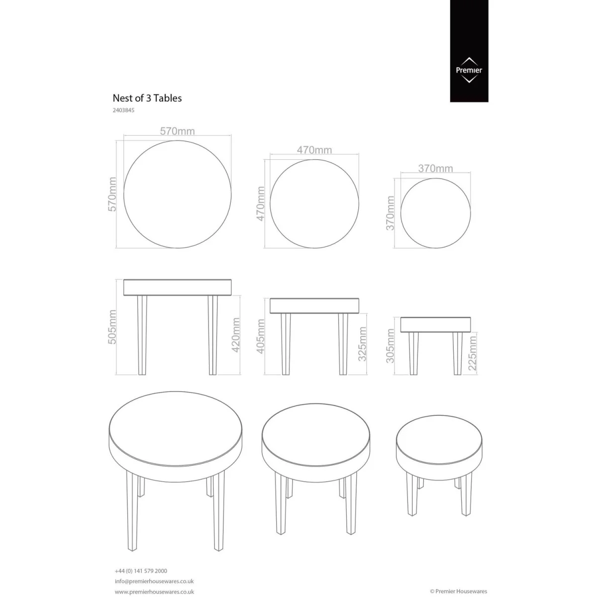 Moritz Nest Of 3 White High Gloss Table - White – image 5