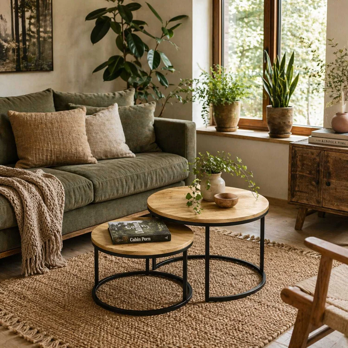 Mova Set of 2 Light Natural Wood-Effect Nesting Tables – image 2