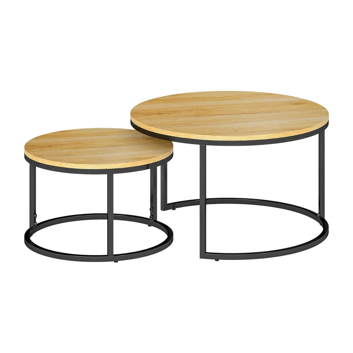 Mova Set of 2 Light Natural Wood-Effect Nesting Tables – image 1