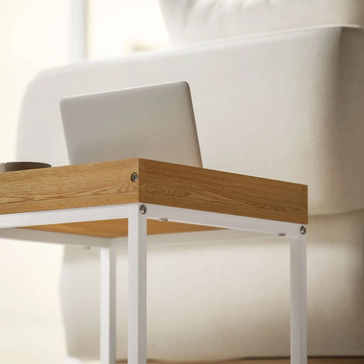 Sarela Set of 2 Boxy Nesting Tables - White and Wood-Effect – image 6