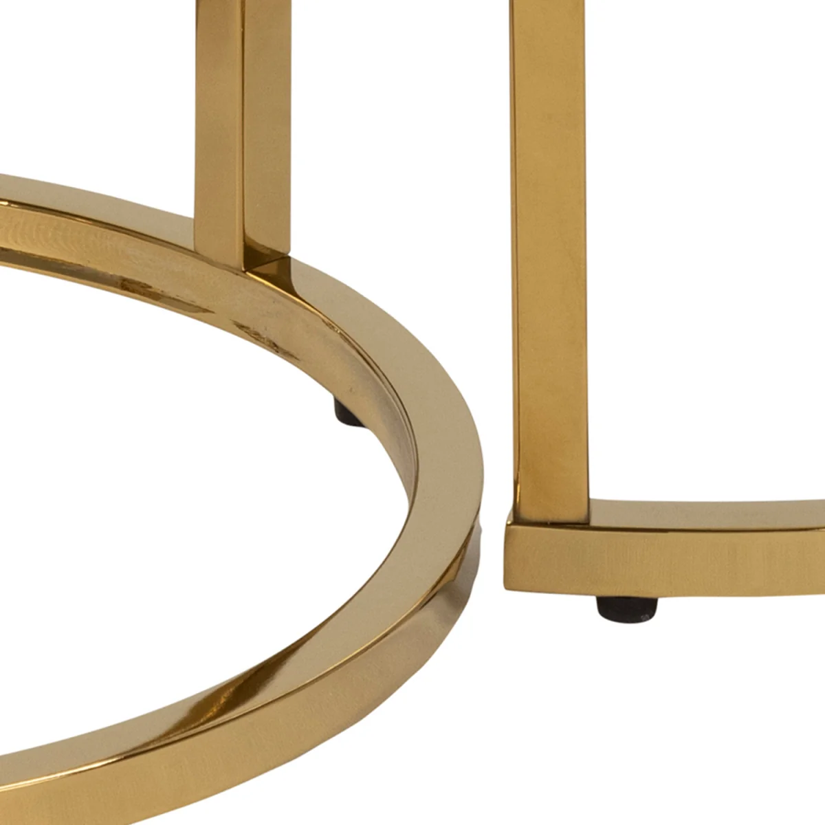 Alisma Nest of 2 Tables with White Marble Glass & Gold Base - White Marble & Gold – image 6