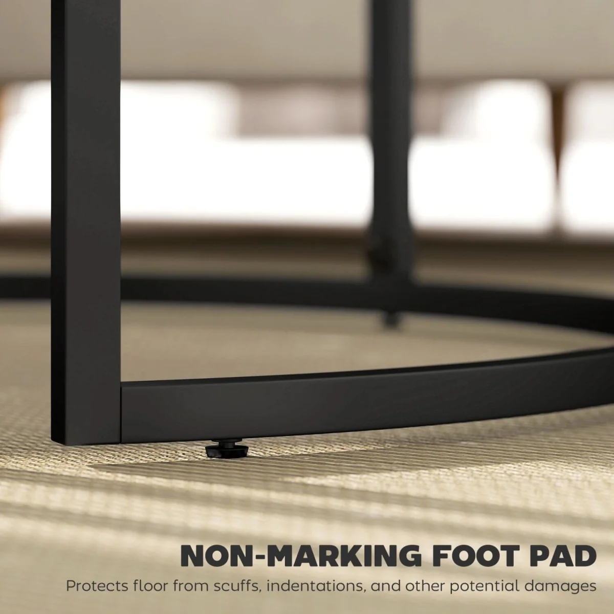 Faline Cement-Effect Grey and Black Set of 2 Nesting Tables – image 3