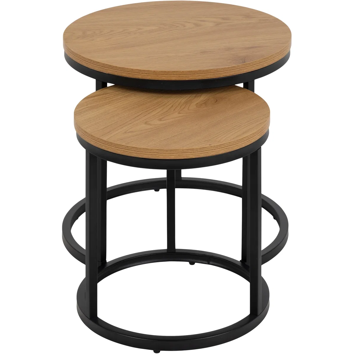 Spiro Round Nest of Tables in Oak - Oak – image 2