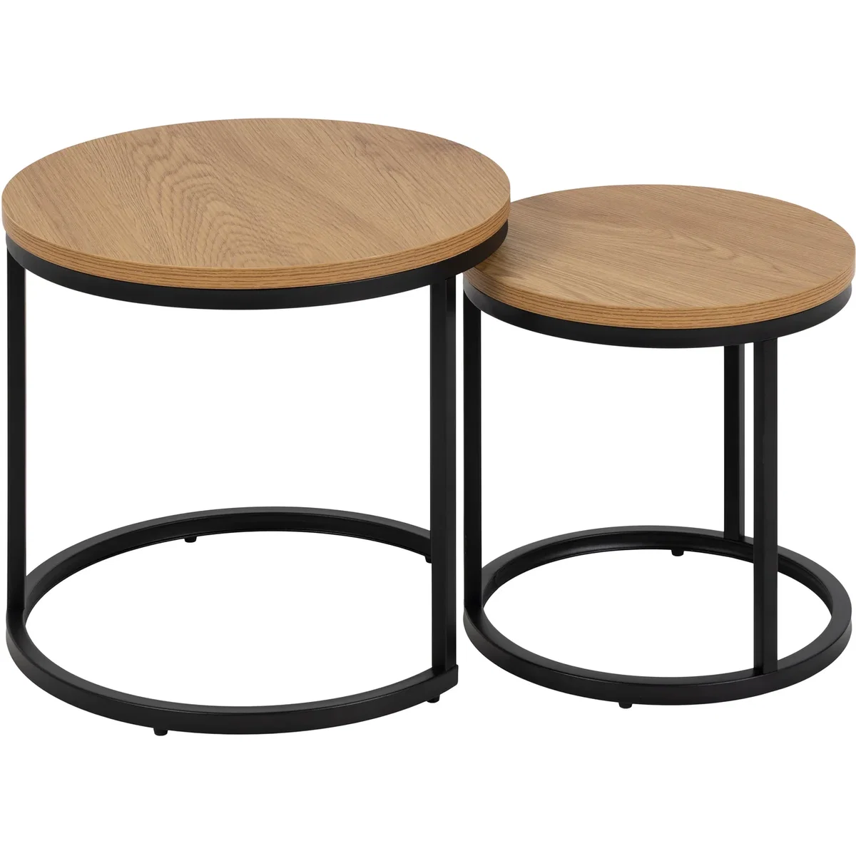 Spiro Round Nest of Tables in Oak - Oak – image 3