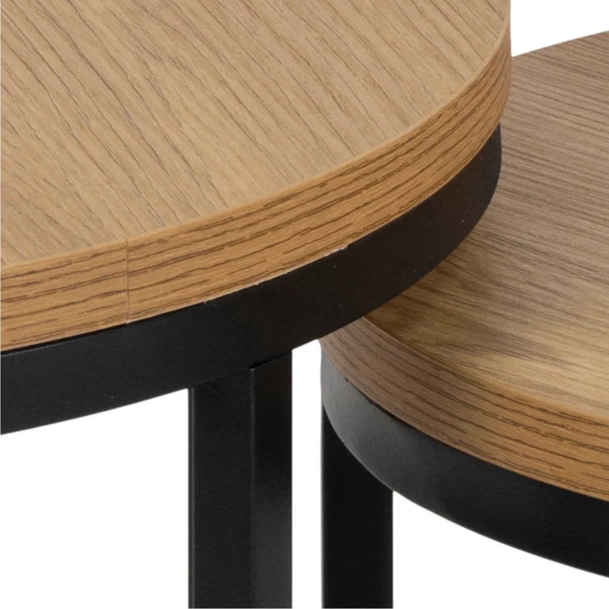 Spiro Round Nest of Tables in Oak - Oak – image 5