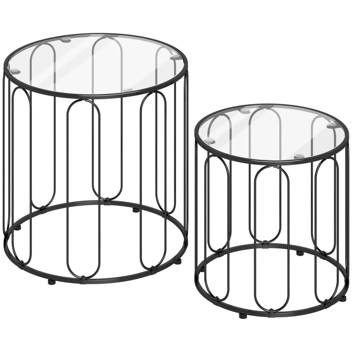 Roro Metal Black Set of 2 Elliptical Cut-Out Nesting Tables – image 3