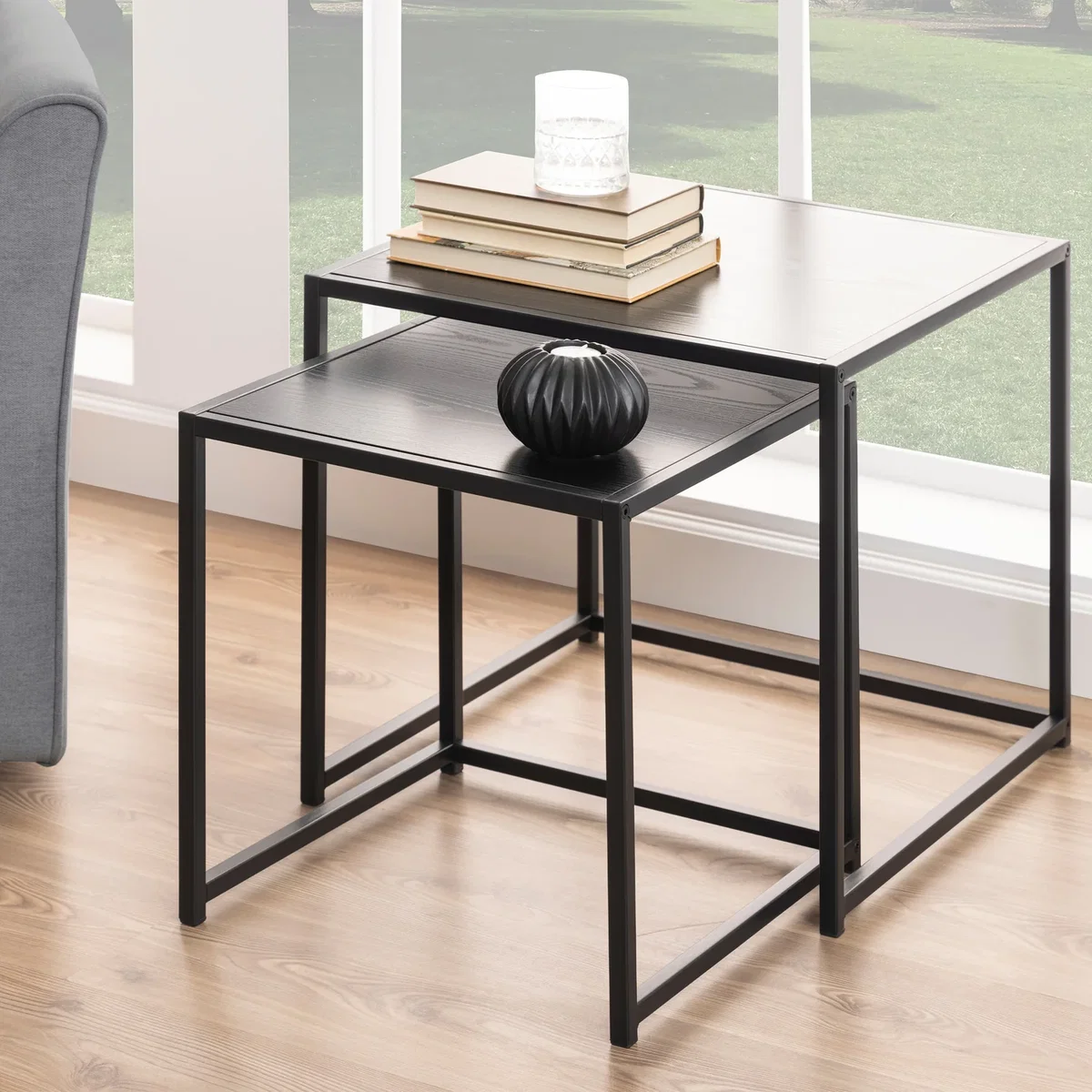 Seaford Nest of Tables in Ash Black - Black – image 4