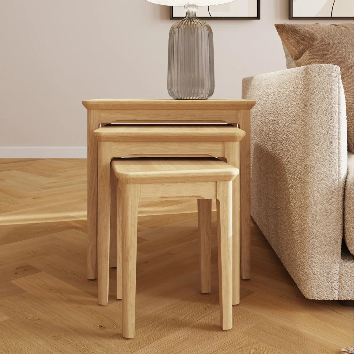 FWStyle Ash Nest Of Tables Ready Assembled Modern Furniture - Ash – image 3