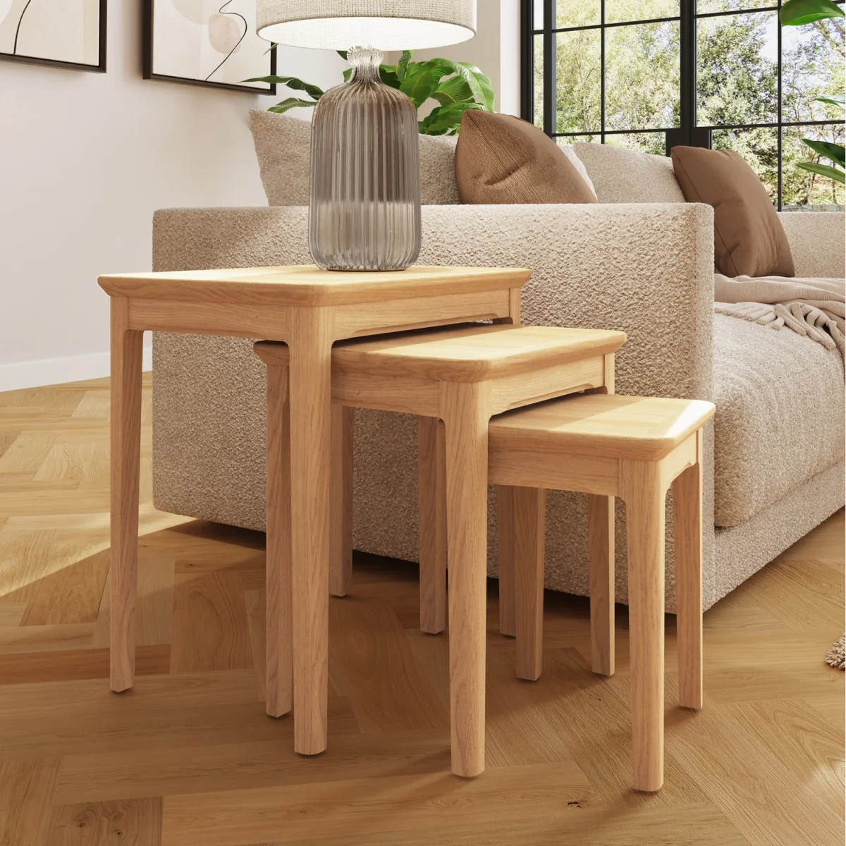 FWStyle Ash Nest Of Tables Ready Assembled Modern Furniture - Ash – image 1