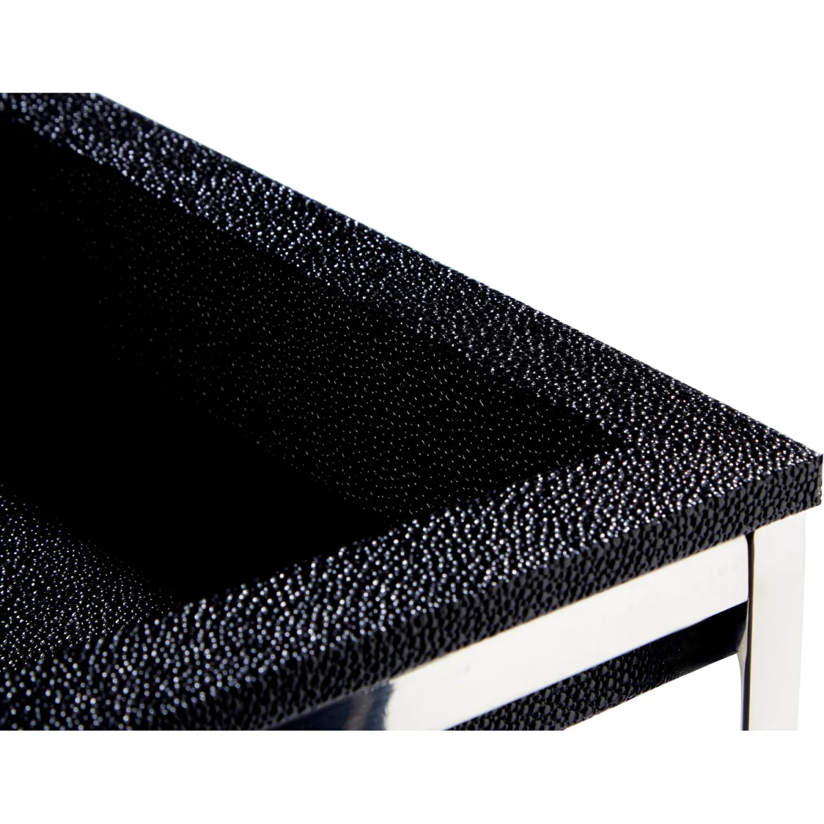 Pacific Nest Of 2 Faux Shark Skin Tables - Black, Silver – image 4