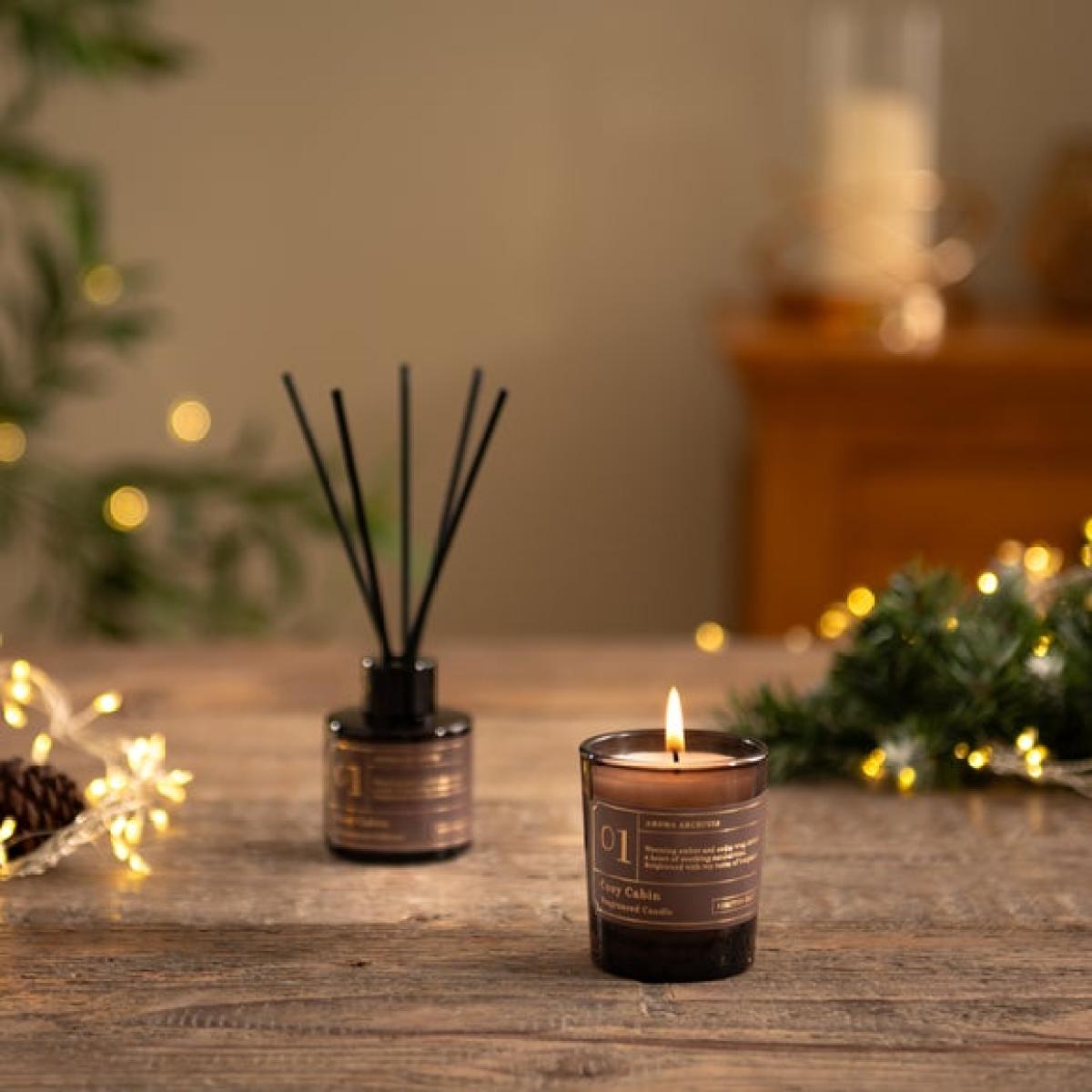 Aroma Archives Cosy Cabin Candle & Diffuser Gift Set – image 1