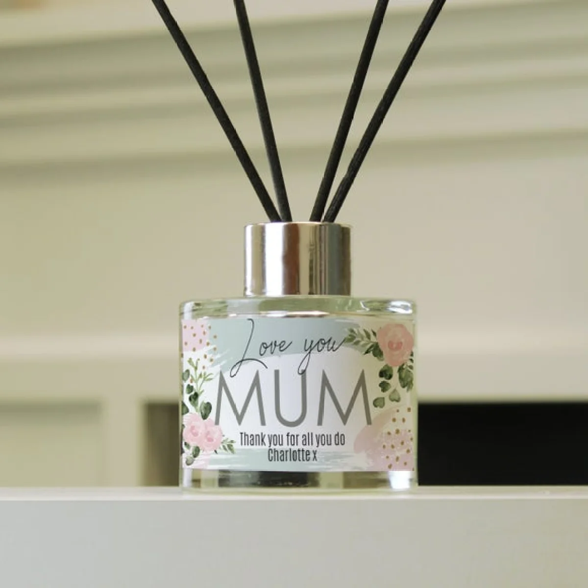 Personalised Abstract Rose Reed Diffuser MultiColoured – image 3