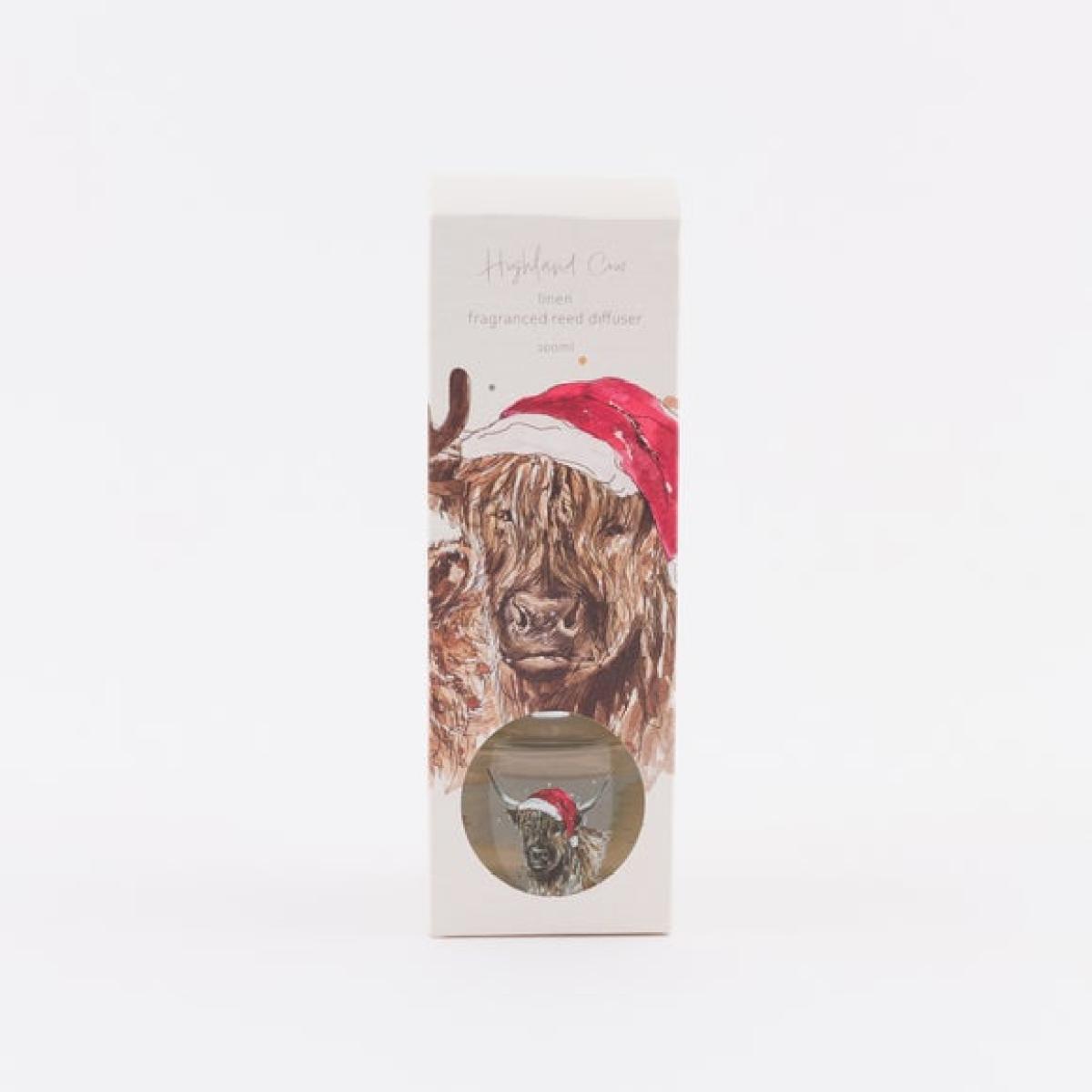 Christmas Highland Cow Linen Diffuser – image 4