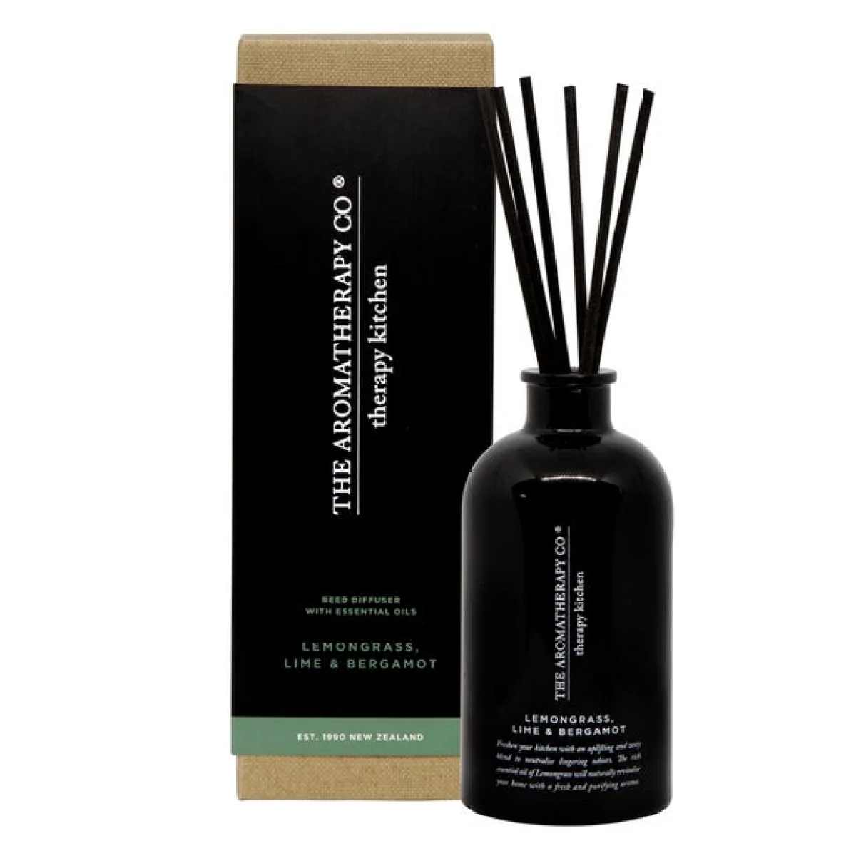The Aromatherapy Co Therapy Lemongrass Lime & Bergamot Kitchen Diffuser 250ml Black – image 3