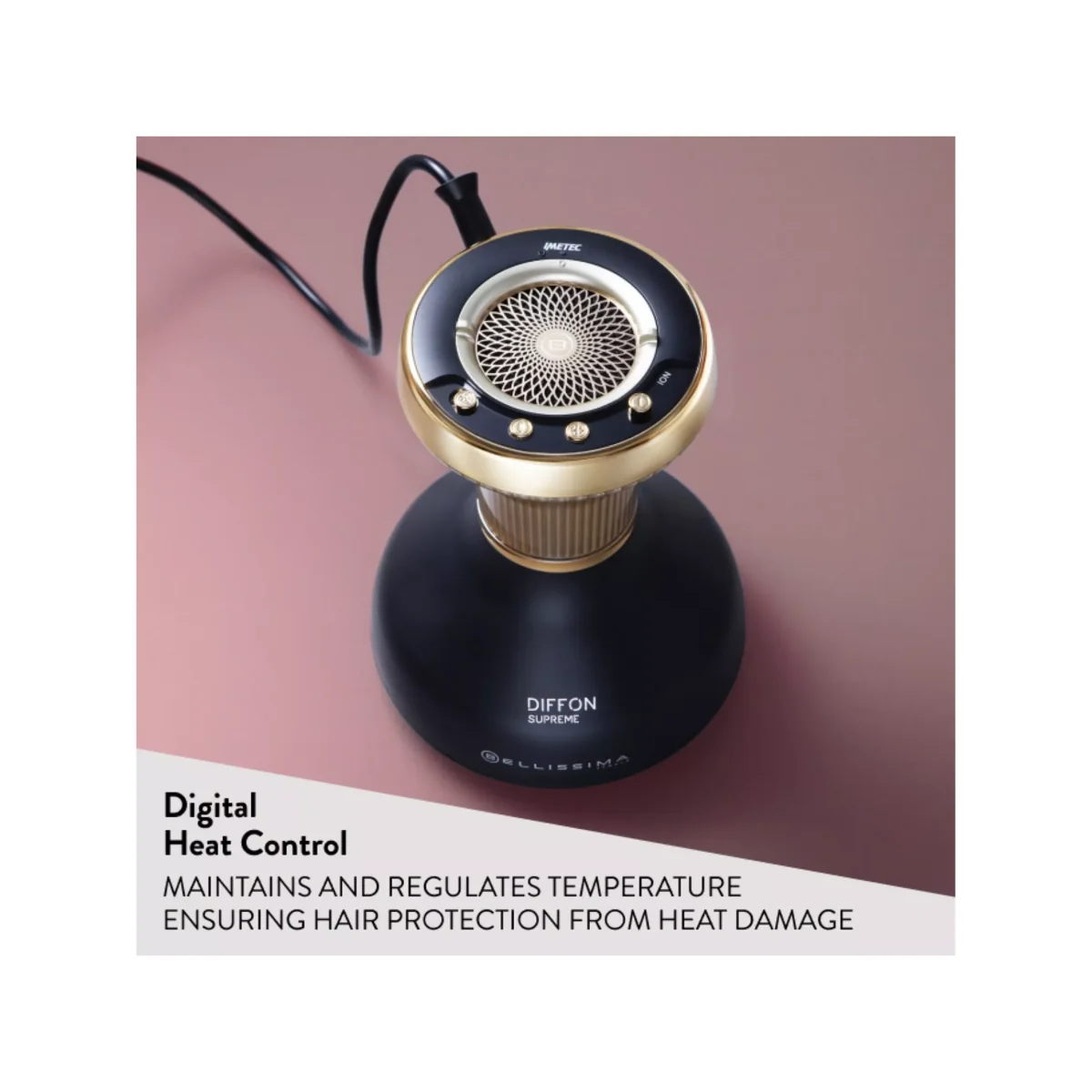 Bellissima Italia Diffon Supreme Hair Diffuser, Black/Gold – image 3