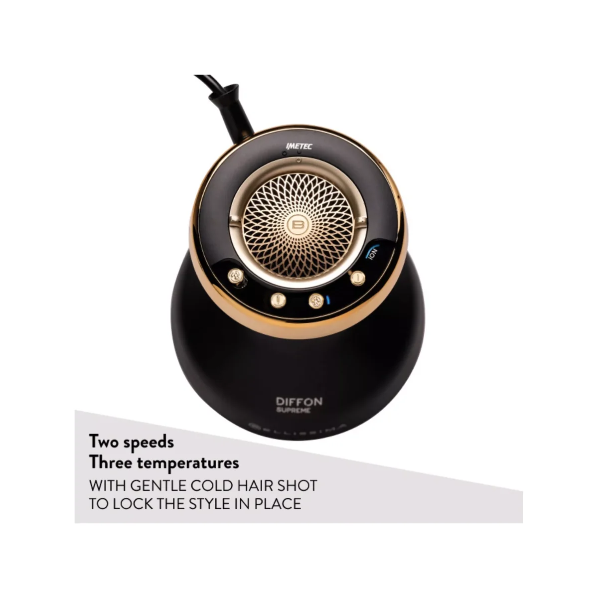 Bellissima Italia Diffon Supreme Hair Diffuser, Black/Gold – image 6