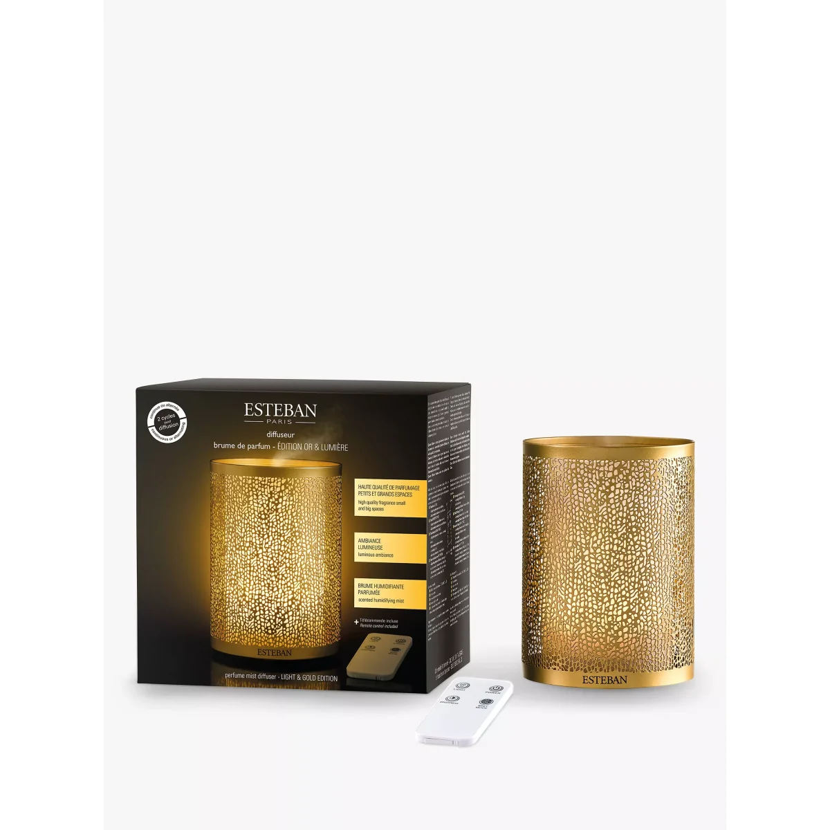 Esteban Ultrasonic Perfume Mist Diffuser, Gold – image 2