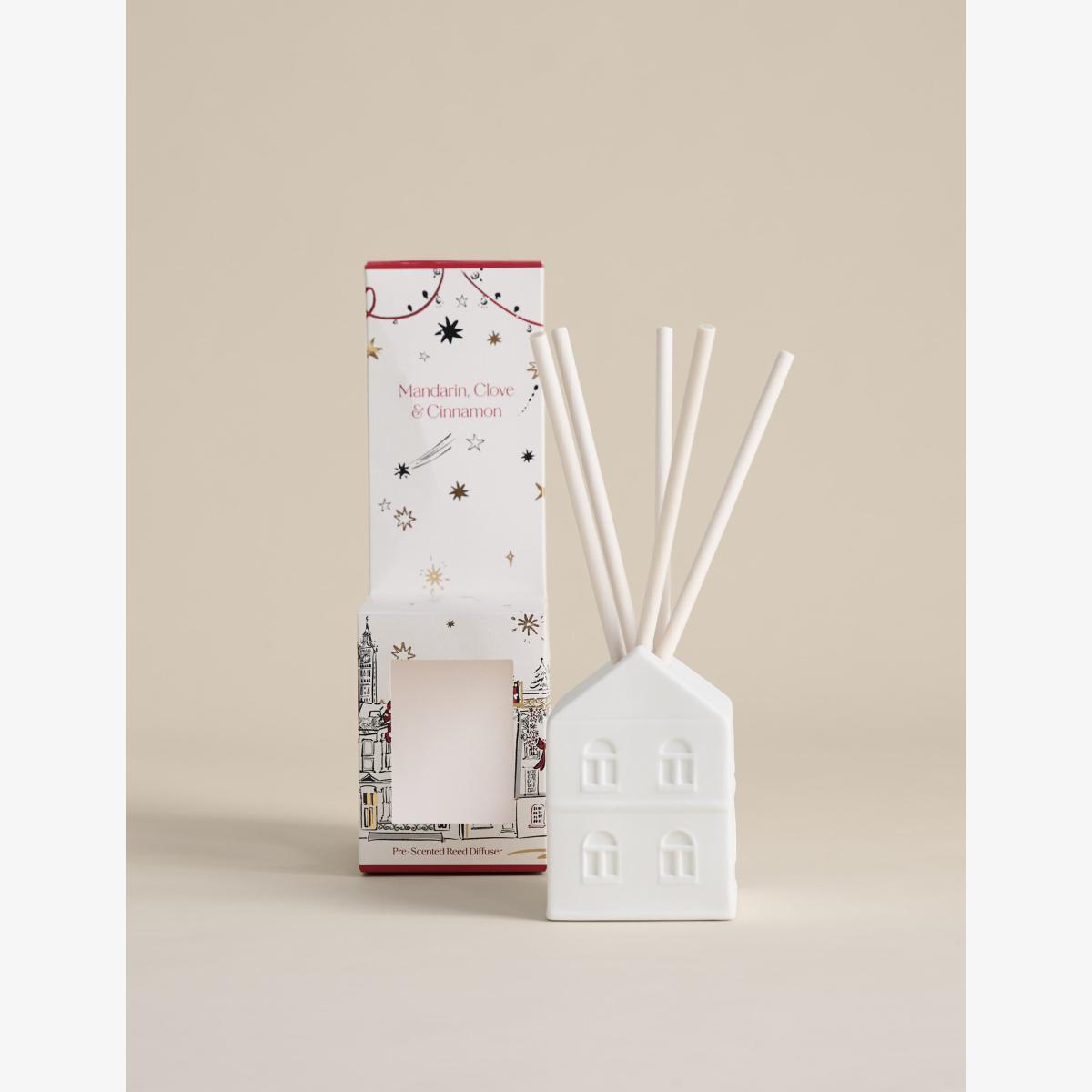 M&S Collection Mandarin Clove & Cinnamon Pre-Scented Reed Townhouse Diffuser - Red Mix, Red Mix – image 1
