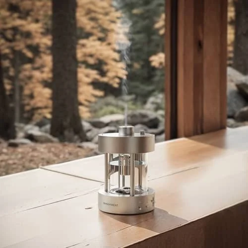 Essential Oil Diffuser metal silver / Ultrasonic - Transparent Speaker – image 3