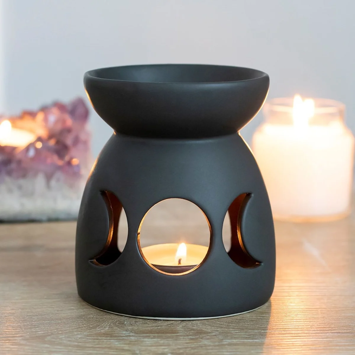 Something Different Triple Moon Oil Burner - Black – image 2