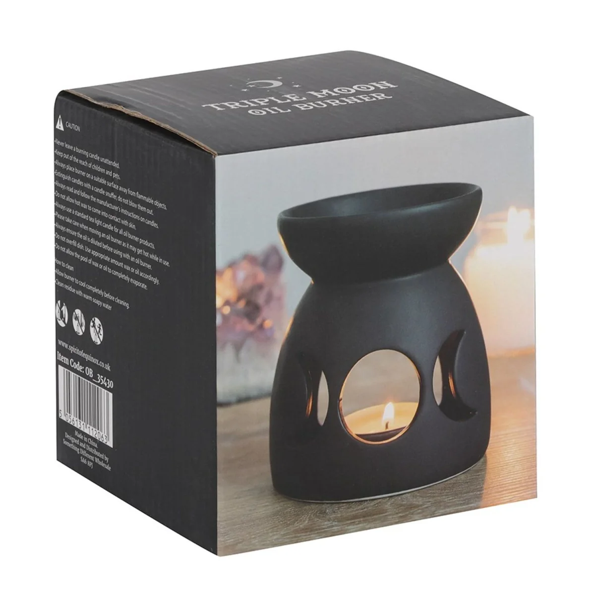 Something Different Triple Moon Oil Burner - Black – image 3