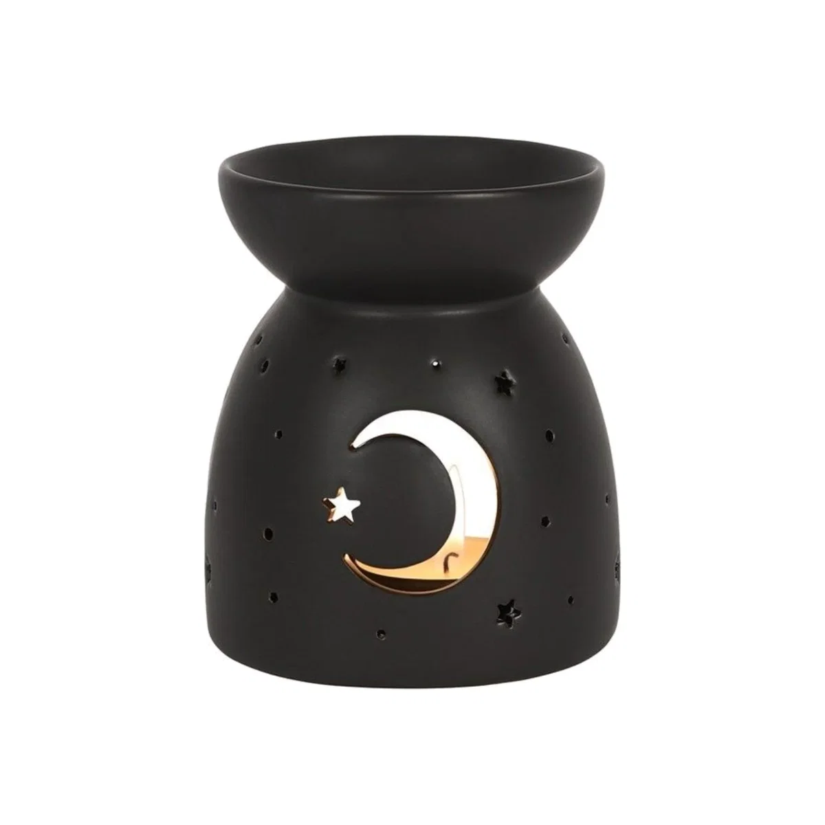 Black Mystical Moon Cut Out Oil Burner - Black – image 1