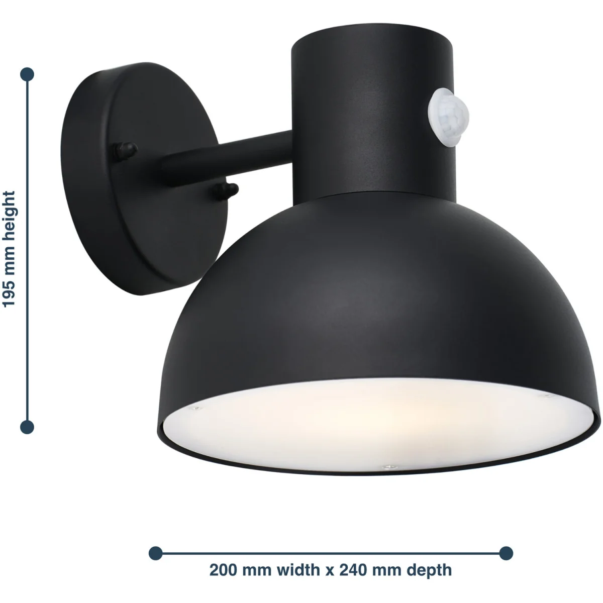 Set Of 2 Arkle Outdoor Sensor Wall Lights - Black And White Pc Diffuser – image 5