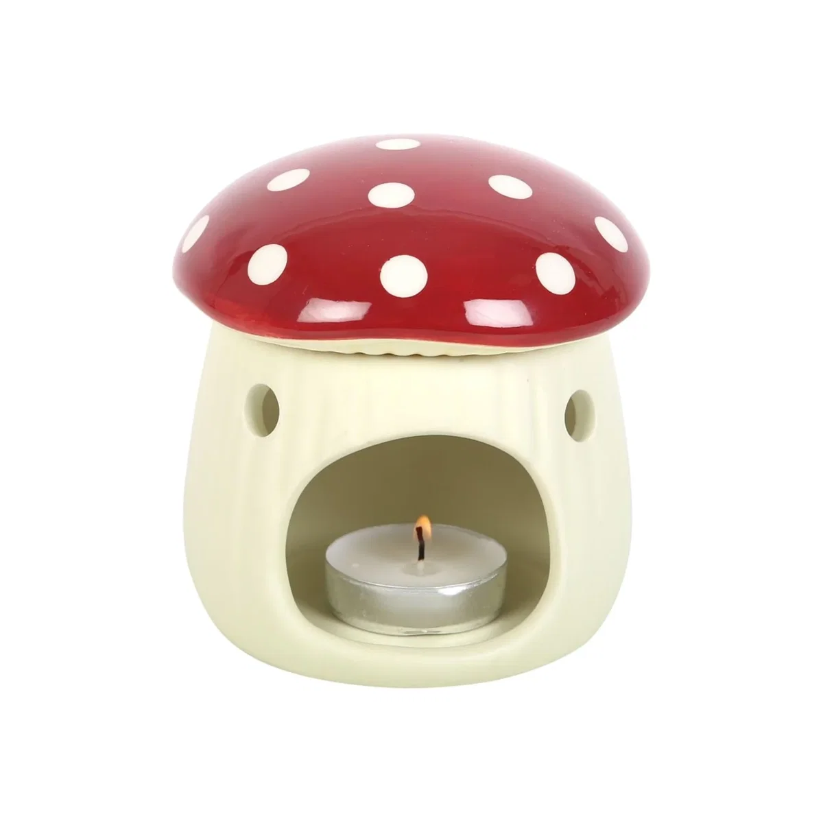 Something Different Mushroom Oil Burner - Cream/Red – image 1