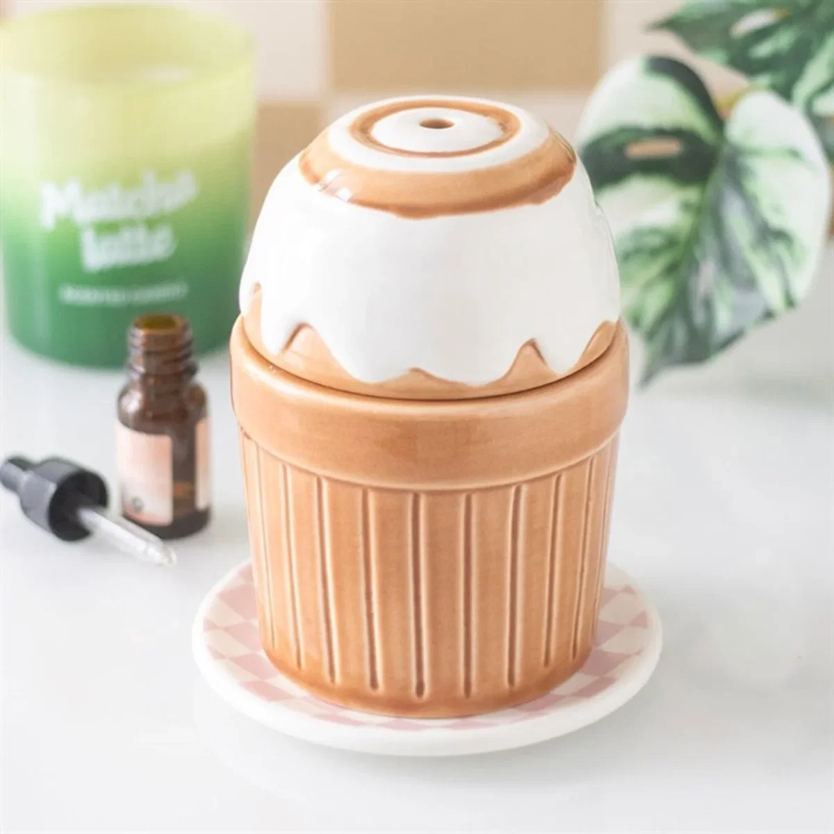 Cinnamon Roll Oil Burner Sweet Tealight Scent Warmer - Brown – image 2